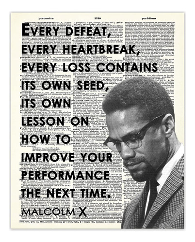 Arte De Pared Motivacional Póster De Malcolm X  Cada D...