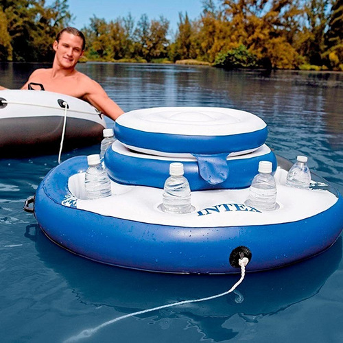Imagen 3 de 7 de Conservadora Colchoneta Inflable Bebidas Pileta Agua 22688/4
