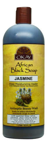 Okay African Black Soap Liquid, Jasmin, 33 Ounce