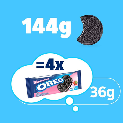 Imagem 5 de 8 de Biscoito Recheado Milkshake De Morango Oreo 144g