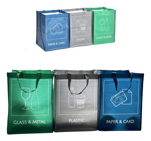 Nys Cloud Bolsas De Reciclaje Reutilizables, Paquete De 3 Un