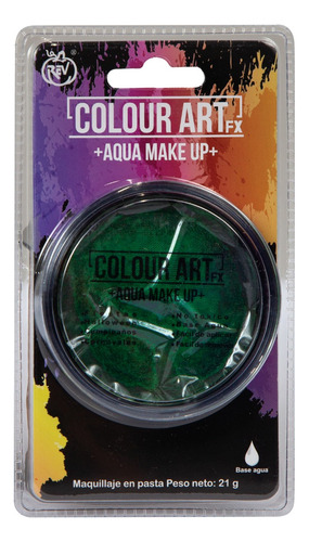 Maquillaje Colour Art Verde Pasta Base Agua Carnavales