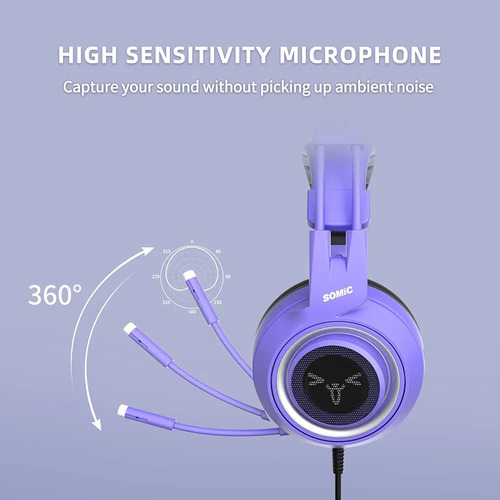 Audífonos Gamer Somic G951s Para Xbox One/series, Ps5, Pc. Violeta
