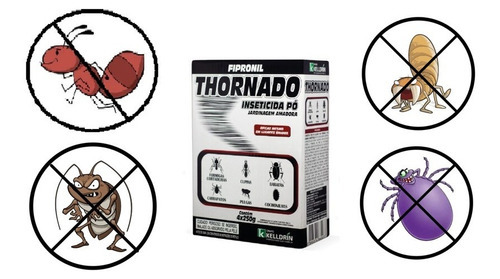 Inseticida Po Mata Carrapato, Pulgas E Baratas 250g Thornado