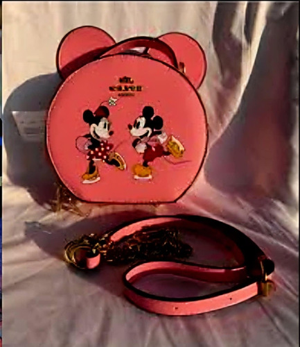 Crossbody Mujer Sweet Cherry Orejitas Top Calidad Rosa Lisa Níquel Rosa