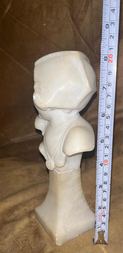 Busto Escultura Tallada Mármol Figura De Niña Antigua 1940 (Usado)