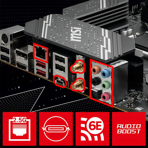 Placa - Msi B760 Gaming Plus - Atx - Intel de 13ª geração, cor preta