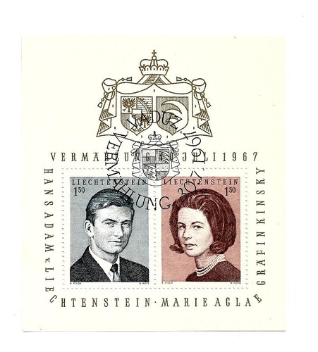 Liechtenstein Hoja Block #10 Boda/ Mariage Princier Año 1967