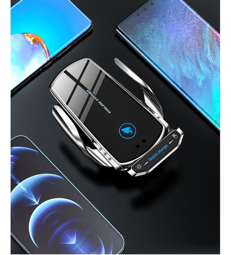 Suporte De Celular Com Estação De Carregamento 30w Cor Preto