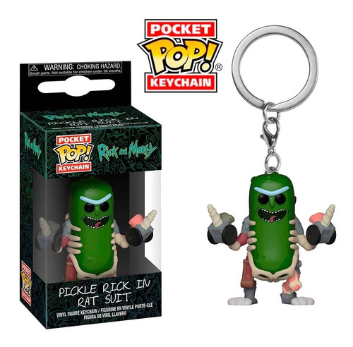Funko Pop Pocket Llavero Rick And Morty Pickle Rick Rat Suit