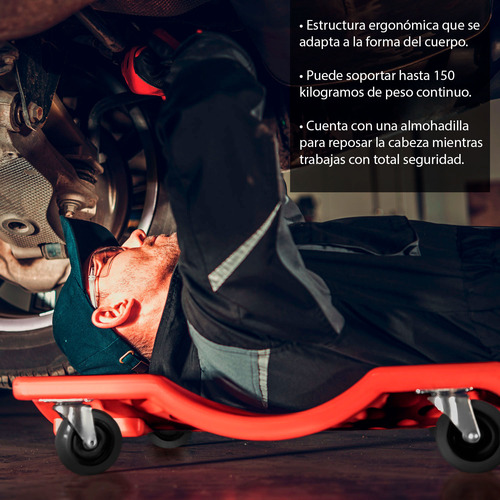 Cama Deslizante 150kg Mecanico 36 Pulgadas Ruedas 360°