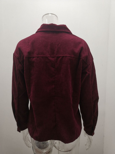 Chaqueta Cotelê Para Mujer Con Solapas Y Camiseta De Terciop