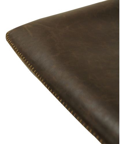 Conjunto de 2 bancos de bar Coffee PU, acabamento em moldura cromada Elk Brown