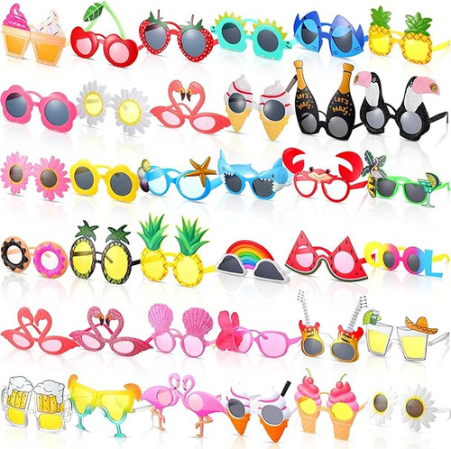 36 Lentes Sol Luau Para Granel Verano Hawaianos Elegantes Pa