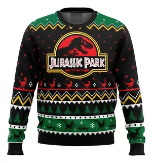 Polera Jurassic Park Ugly Sueter Sweater Navidad Sublimado