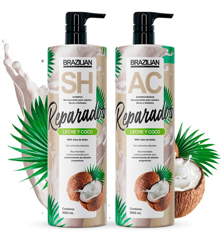 Shampoo Y Acondicionador Brazilian 1lt. Libre De Sodio