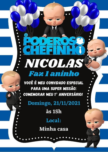 Imagem 1 de 1 de Convite Digital O Poderoso Chefinho