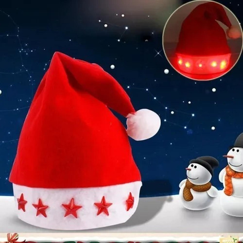 Gorros Navideño Con Luces X Unidad