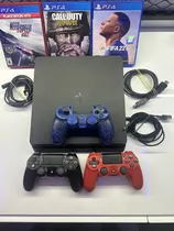 Comprar Play Station 4 Ps4 Con 2 Mandos Y 3 Juegos Pro, Más Funda