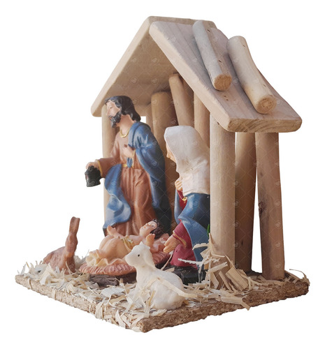 Enfeite De Natal Presepio Natalino Resina 20cm X 20cm Mini