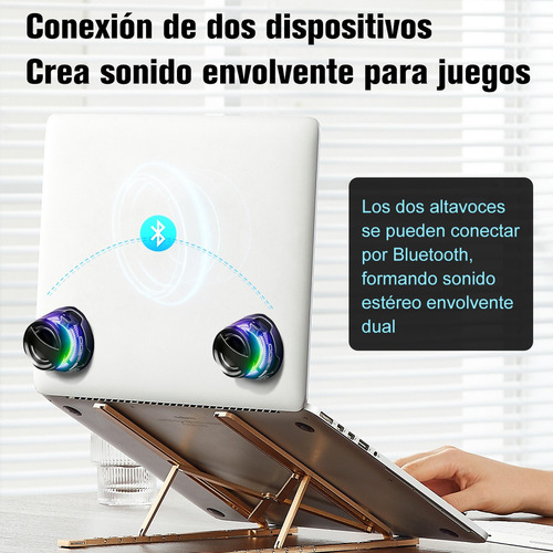 Bocina Bluetooth Mini Portátil Con Imán Y Luces Led Negro
