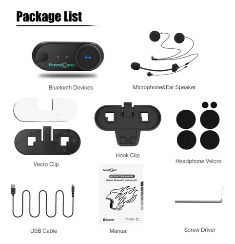 Intercomunicador Para Casco T-com Freedconn Vb Bluetooth