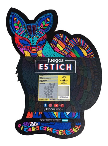Juego Rompecabezas Ilustrado Alebrije Madera Puzzle Contorno