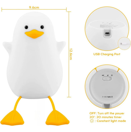 Wv Luz Nocturna Con Forma De Pato, Luz De Dormitorio