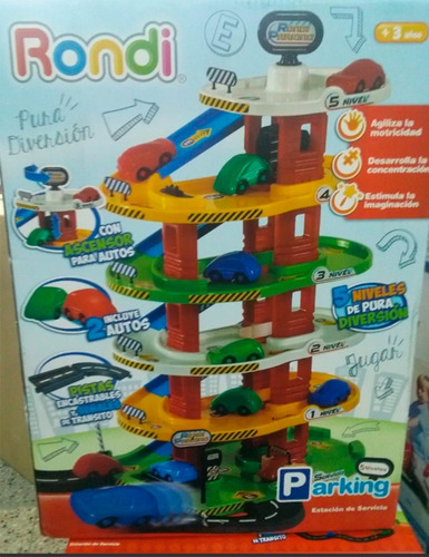 Imagen 2 de 4 de Juguete Garage 5 Niveles Con Pistas 2 Auto Rondi Babymovil