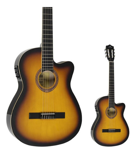 Violão Elétrico Clássico Semi-flat Michael Vms318 Sb - Nylon