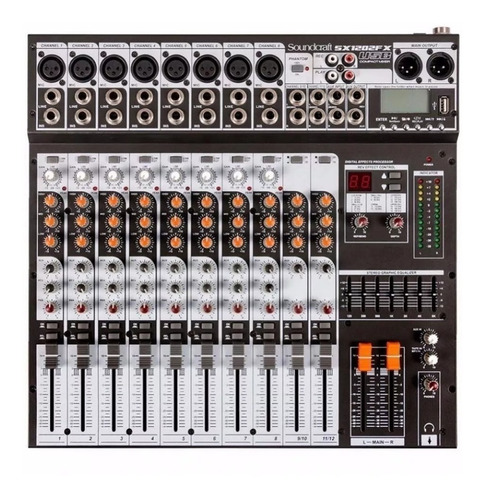 Mesa De Som Soundcraft Sx1202 Fx 12 Canais Usb Sx1202fx