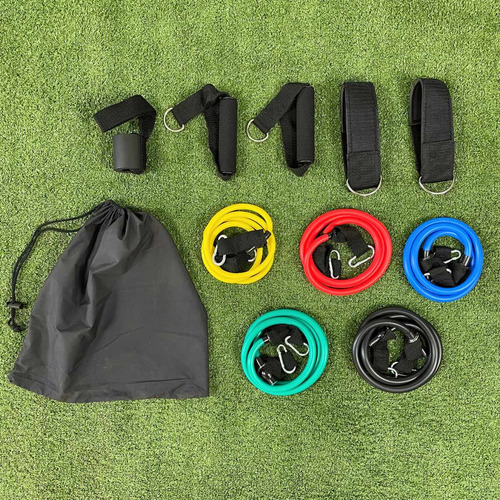 Kit Elástico Extensor 11 Peças Musculação E Funcional