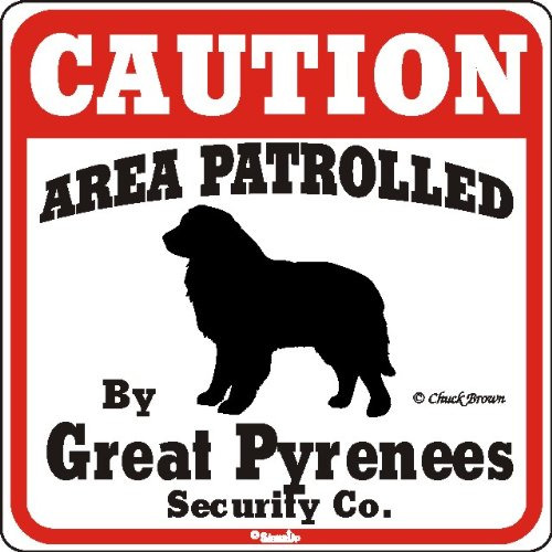 Perro Yard Firmar Caution Zona Vigilada Gran Pirineo