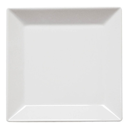 Set Platos De Postre Cuadrados De Porcelana Oxford X6 Blanco