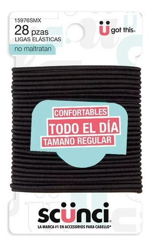 Ligas Para Cabello Scünci Elásticas Delgadas 28 Pzas