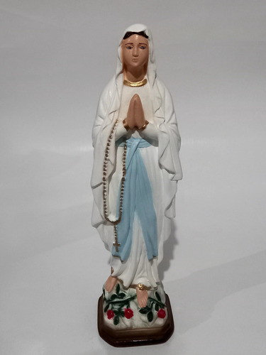Imagen De Virgen De Lourdes De Yeso 30cm Para Interior 