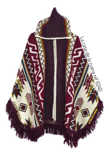 Ruana Poncho Tipo Capa Lana Alpaca Unisex