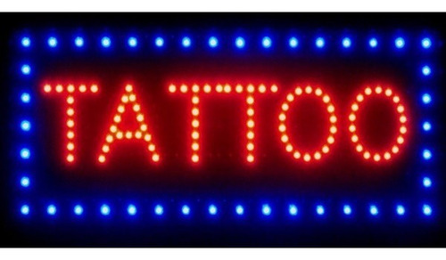 Cartel Led Tattoo 25 X 50 Cm. A Pedido Nacional A Tu Gusto