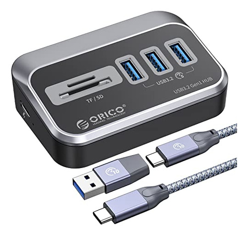 Orico Usb 3.0 Hub Con Lector De Tarjetas [5gbps], 3 Puerto U