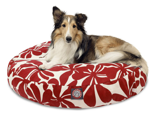 Majestic Pet Products - Cama Redonda Mediana Para Perros Co. Color Rojo