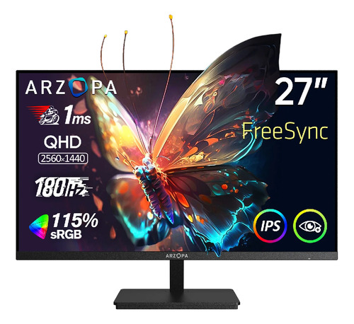 Monitor M1rc 27 180hz 2k Qhd Gaming Monitor 1ms Entrega Full Preto