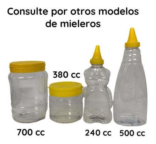 Imagen 7 de 10 de Envases Para Miel ( Osito) Tapa Presion Dosific. X 150 Unid.