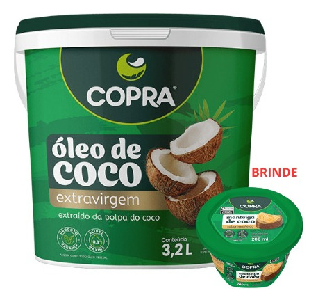 Óleo De Coco Extra Virgem Copra 3,2l + Sal Himalaia 1kg