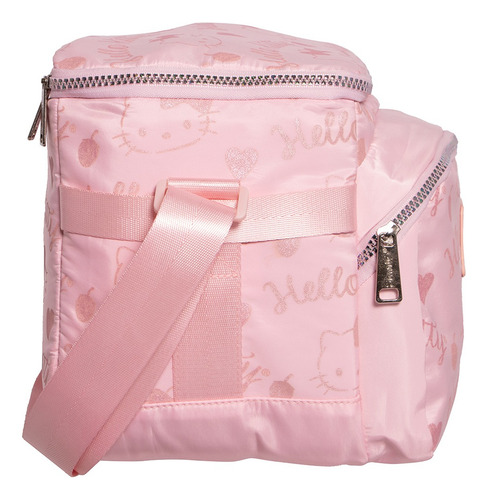 Kit Mochila Hello Kitty Lonchera Lapicera Original Juvenil Rosa Rosa
