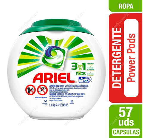 Capsulas Detergente Ariel Pods 57un