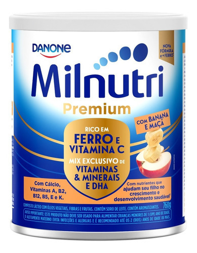 Composto lácteo Milnutri Premium infantil vitamina de frutas 760g