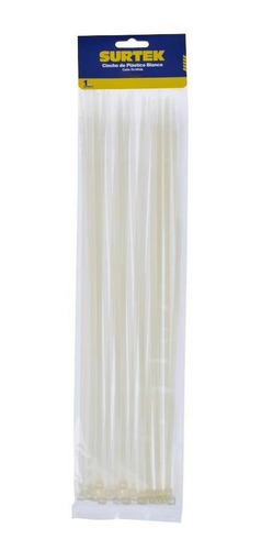 Cincho Plástico 300 X 4.6mm 50 Piezas Blanco Surtek 114212