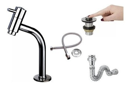 Kit 4 Mangueira Engate Flexível Aço Inox 40 Cm 1/2 Entrada Acabamento Cromado Cor Prateado