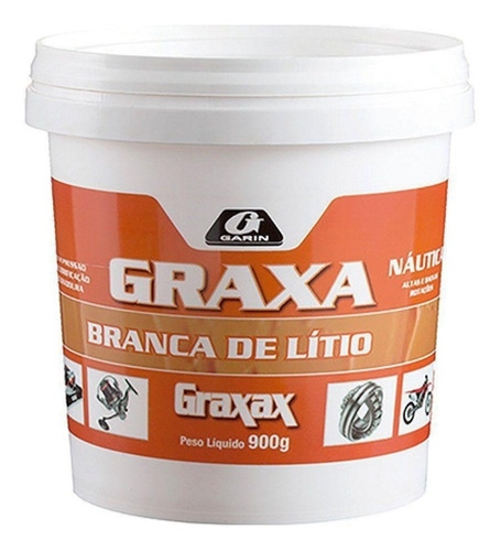 Graxa Branca De Lítio Náutica - Graxax - Pote C/ 900g Garin