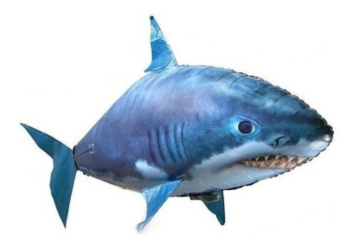 Globo Inflable Tiburón Volador Con Control Remoto Rc Color Marshall Blue